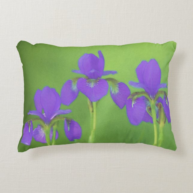 Coussins Décoratifs Peinture Iris Violet - Art Fleur Originale (Devant)