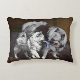 Coussins Décoratifs Peinture Keeshond Playtime - Jolie art original ch