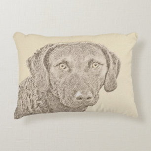 Coussins Décoratifs Peinture originale de chien par Retriever de Chesa