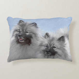 Coussins Décoratifs Peinture originale d'un couple de Keeshond - Art a