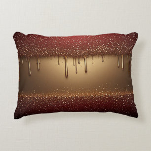 Coussins Décoratifs Peinture rouge qui goutte sur fond de paillettes d