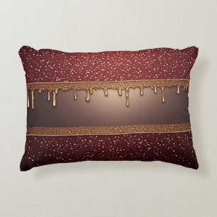 Coussins Décoratifs Peinture rouge qui goutte sur fond de paillettes d