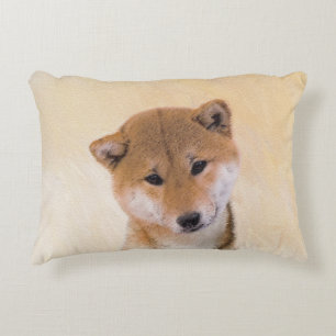 Coussins Décoratifs Peinture Shiba Inu (Rouge) - Art Chien original