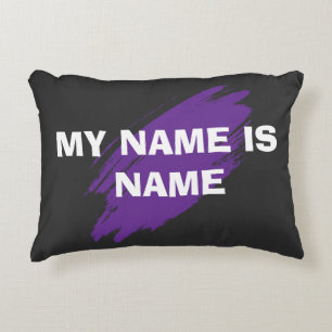Coussins Décoratifs Peinture violette texte personnalisé