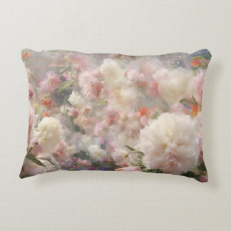 Coussins Décoratifs Peintures aquarelles de pivoines blanches et roses