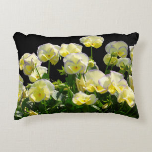 Coussins Décoratifs Pensées jaunes avec des bords violets