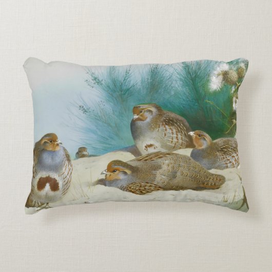 Coussins Décoratifs perdrix anglaise avec gorges et chardons, Art (Devant)