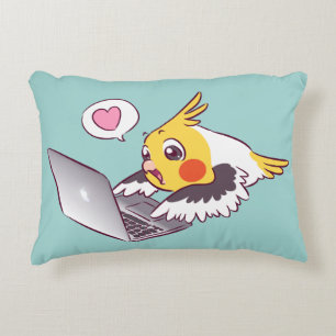 Coussins Décoratifs Perroquet de dessin mignon d'oiseau de Macbook de