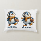 Coussins Décoratifs Personalized Winter Penguin Football Kid (Dos)