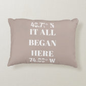 Coussins Décoratifs Personnalisé, ça a commencé par des coordonnées (Dos)