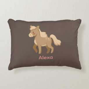 Coussins Décoratifs Personnalisé Monogramme Pony Horse Girl
