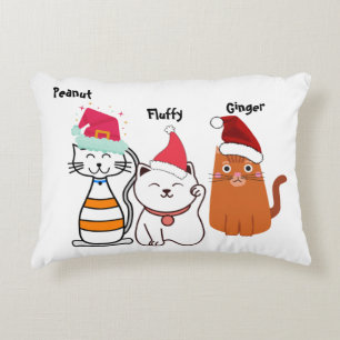 Coussins Décoratifs Personnaliser Cute Kitty Chat Noël de famille
