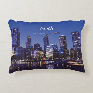Coussins Décoratifs Perth, Australie - Ciel de la ville la nuit