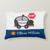 Coussins Décoratifs Petit Garçon policier et voiture (Devant)