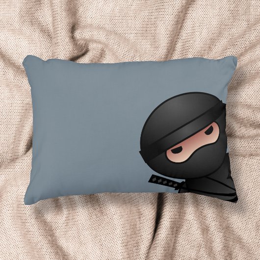 Coussins Décoratifs Petit guerrier de Ninja sur Grey