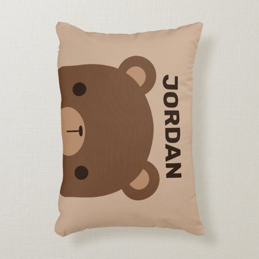 Coussins Décoratifs Petit ours Brown mignon avec nom personnalisé (Devant(Vertical))