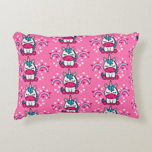 Coussins Décoratifs Petites Filles Licorne Rose Poney
