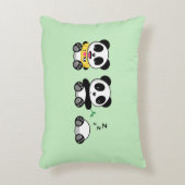 Coussins Décoratifs Petites pandas mignonnes sur vert (Devant(Vertical))