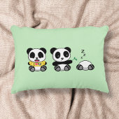 Coussins Décoratifs Petites pandas mignonnes sur vert