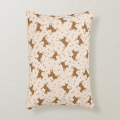 Coussins Décoratifs Petits Chevaux Brown - sur rose saumon. (Devant(Vertical))