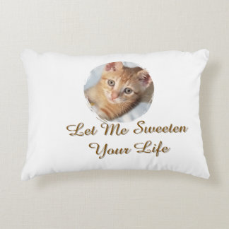 Coussins Décoratifs Photo de chat mignon, Texte, Remplacable,