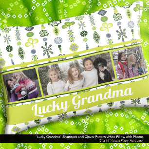 Coussins Décoratifs Photo du Motif de Clover du Shamrock "Lucky Grandm