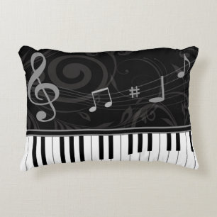 Coussins Décoratifs Piano lunatique et notes musicales