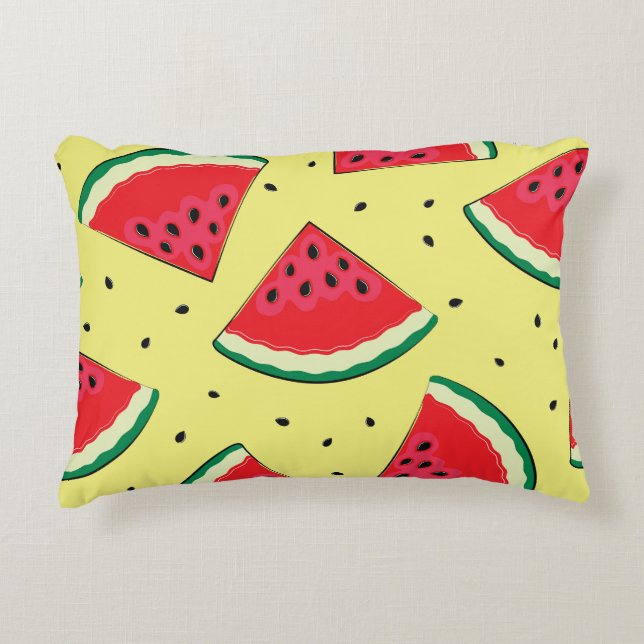 Coussins Décoratifs Pièces de pastèque : Motif Jaune d'été (Devant)