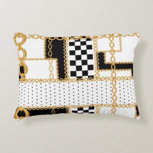 Coussins Décoratifs Pierres précieuses, chaînes d'or, motif sans soudu