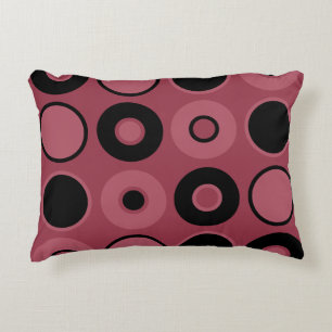 Coussins Décoratifs Pink and Black Circles