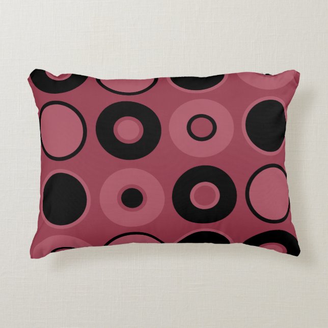 Coussins Décoratifs Pink and Black Circles (Devant)
