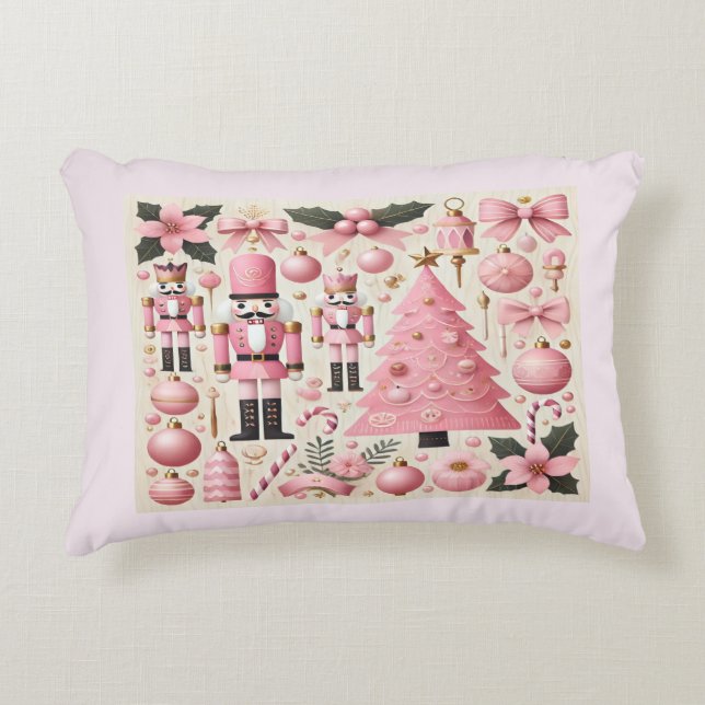 Coussins Décoratifs Pink Nutcracker Christmas Tree  (Devant)