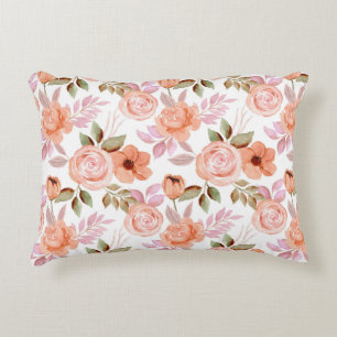 Coussins Décoratifs Pink watercolor flowers
