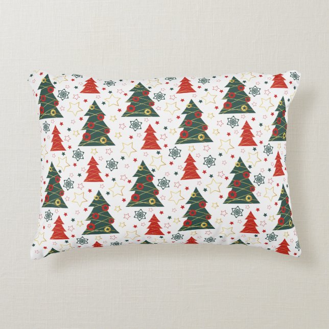 Coussins Décoratifs Pins étoilés de Noël (Devant)
