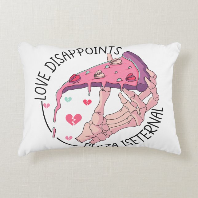 Coussins Décoratifs Pizza, l'amour déçoit, Pizza est éternel Throw Pi (Devant)