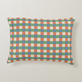 Coussins Décoratifs Plaid Beige Green Red Accent Pillow (Dos)