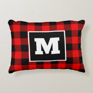 Coussins Décoratifs Plaid de Noël personnalisé pour buffle noir et rou