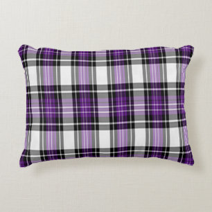 Coussins Décoratifs Plaid Violet Et Noir