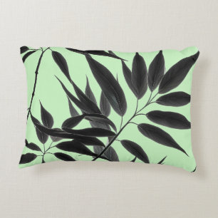 Coussins Décoratifs Plante en bambou noir et vert menthe