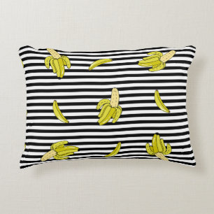 Coussins Décoratifs Plaques de banane de dessin animé : style rétro.