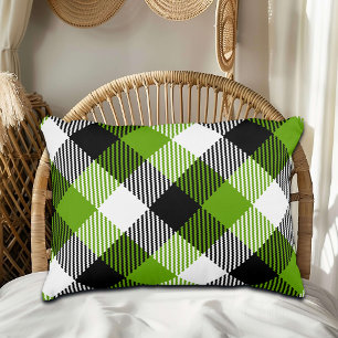 Coussins Décoratifs Plaques Tartan simples Vert néon