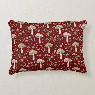 Coussins Décoratifs Plum Rouge Fungi Luxe Académie Sombre Sans Couture