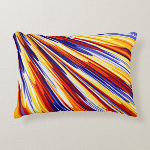 Coussins Décoratifs Plumes géométriques Abstraites orange bleu