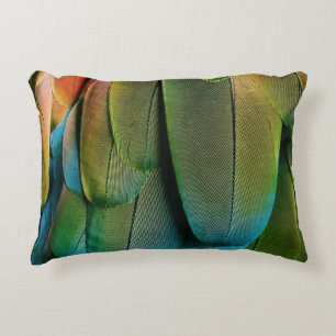 Coussins Décoratifs Plumes vertes et bleues