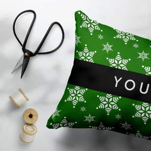 Coussins Décoratifs Pneus blancs, Vert, Votre nom, Personnaliser