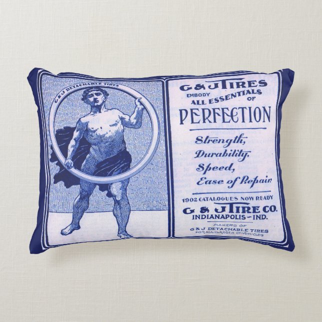 Coussins Décoratifs Pneus G & J 1902 et impression (Devant)