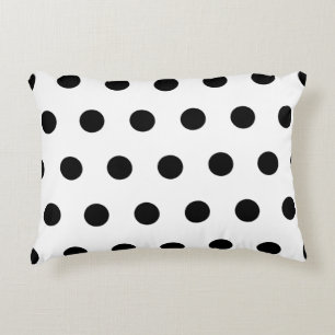 Coussins Décoratifs Point Polka noir et blanc