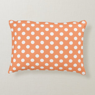 Coussins Décoratifs Points blancs sur orange mandarine