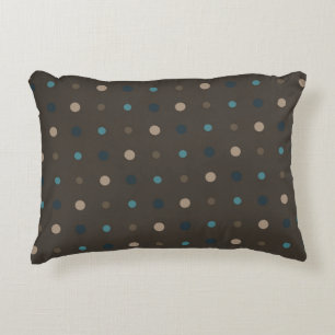 Coussins Décoratifs Points Marrons, Bleus et Beige