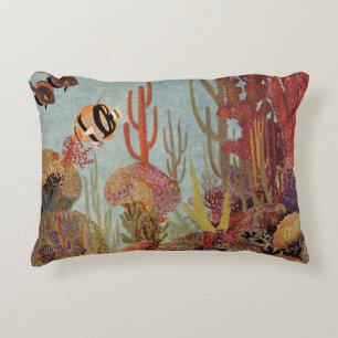 Coussins Décoratifs Poisson ange dans le corail, poissons tropicaux vi